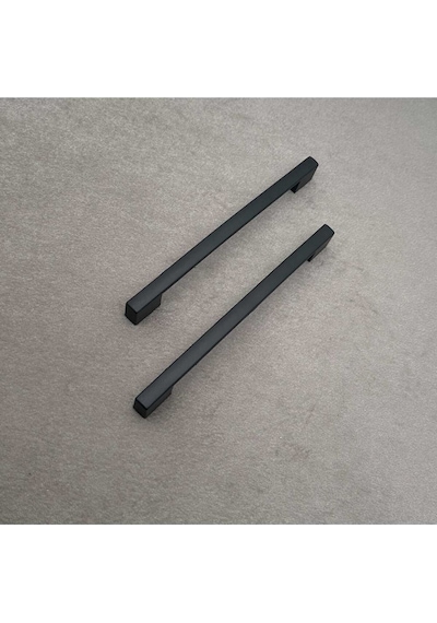 Star Mat Siyah Mutfak Dolap Çekmece Köprü Kulpu 160 Mm 192 Mm 16 Cm - 19,2 Cm 2 Adet Siyah Çift De