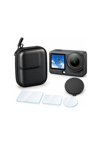 DJI Osmo Action 6 Uyumlu Tam Koruma Seti – Taşıma Çantası, Lens Kapağı ve 3 Parça Temperli Cam | Teknoroket GuardKit DJI Osmo Action 6 Uyumlu Tam Koruma Seti – Taşıma Çantası, Lens Kapağı ve 3 Parça Temperli Cam | Teknoroket GuardKit