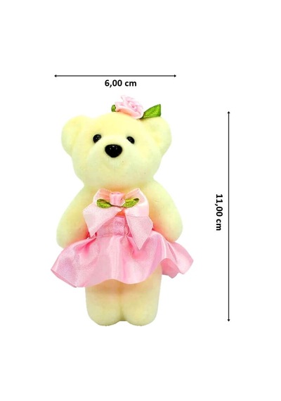 Süslü Minik Ayıcık Süs, 11cm X 6cm - Pembe 1+