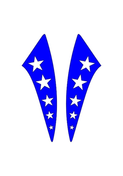 Cg Çamurluk Yıldızlı Yan Mavi Sticker
