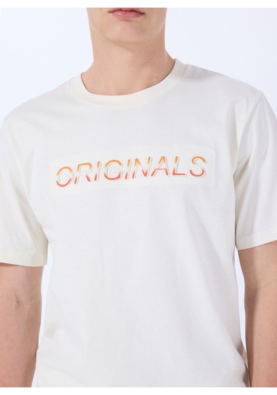 Jack & Jones Beyaz Erkek T-shirt 12288566 Jorx90 Tee Ss Crew Neck Bs Koyu Beyaz