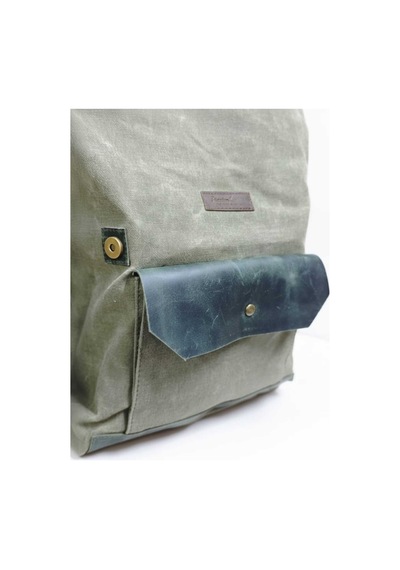 Old Cotton Cargo Gds Cahuilla Bag Deri Kapaklı Sırt Çantası Haki