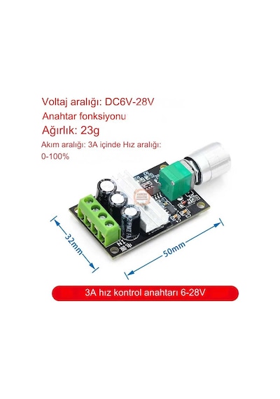 Dc Motor Pwm Hız Kontrol Devresi Ve Led Driver 6v-28v 3a