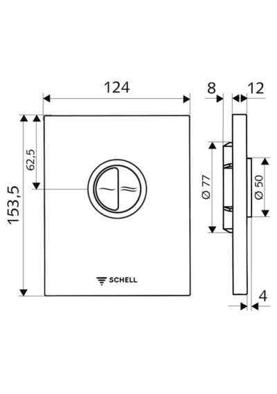 028040699 Schell Wc Kumanda Paneli Parlak Krom