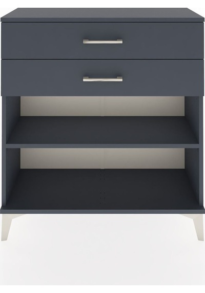 Arges Şifonyer Tek Raflı 2 Çekmeceli 88x30x96 Antrasit-antrasit Antrasit