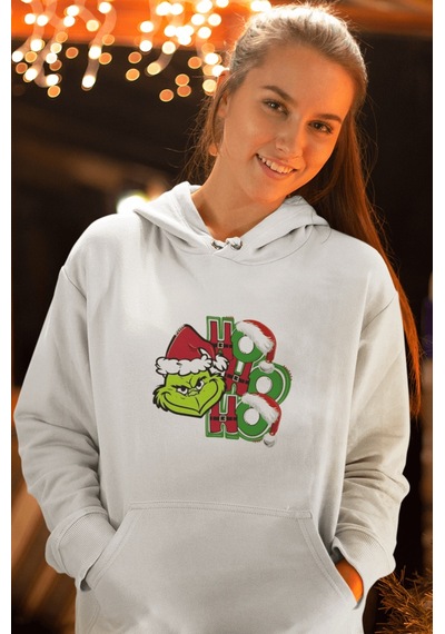 Grinch Hohoho Yenı Yıl Kapşonlu Sweatshirt 001
