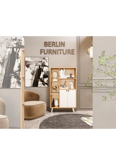 Merlin Mobilya Milano 2 Kapaklı 7 Bölmeli Kitaplık