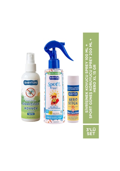 Set 3'lü Sivrisinek Kovucu Sprey 100 Ml+sport Güneş Koruyucu Sprey 200 Ml+hero Stick Xl 15 Gr