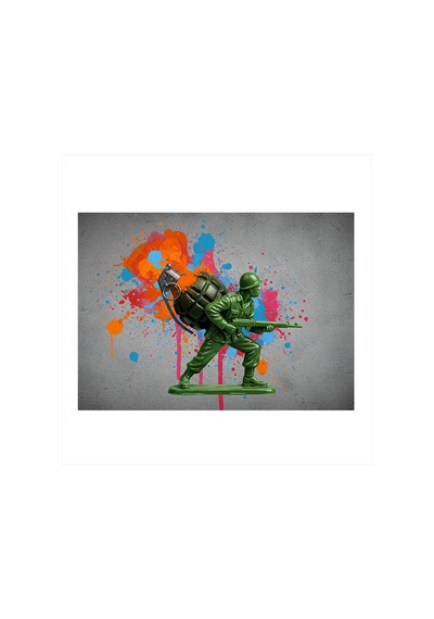 Boyalı Asker Figürü Art Mdf Tablo