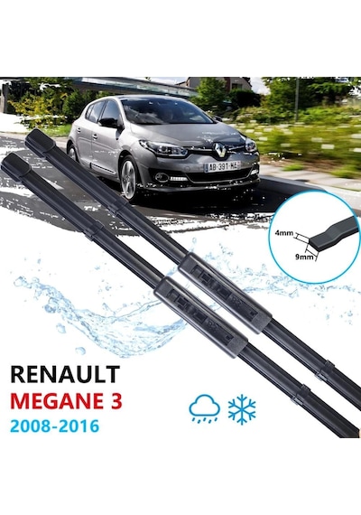 Renault Megane 3 Araca Özel Ön Cam Silecek Süpürgesi 2009--2015