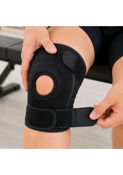 Patella Destekli Kısa Dizlik Ayarlanabilir Bantlı Diz Koruyucu Destek