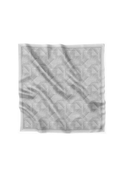 Belli İpek Eşarp - 4201-47 Gümüş Twill