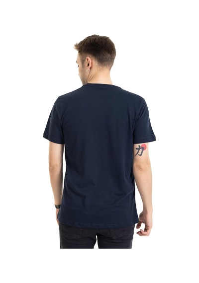 Erkek Yuvarlak Yaka %100 Pamuklu Yüksek Kalite Regular Kalıp Düz Basic T-shirt 212 - Lacivert Bordo