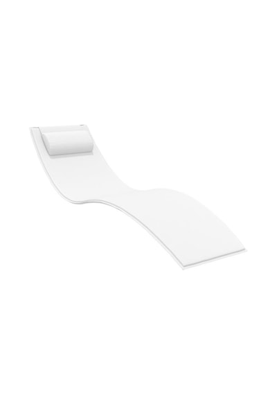 Omnipazar Trk-087 Siesta Minderli Yastıklı Lüks Ergonomik Slim Şezlong Beyaz 2'li Set Beyaz