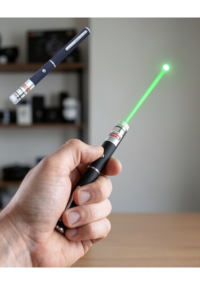 Yeşil Lazer Pointer Güçlü Işın Kompakt Tasarım