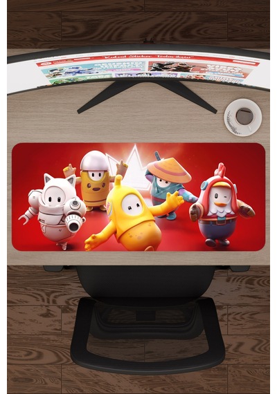 Fall Guys Kaymaz Dikişli Kauçuk Oyuncu Mousepad V5 - 70x30 Xl Gaming Mouse Pad Fare Altlığı