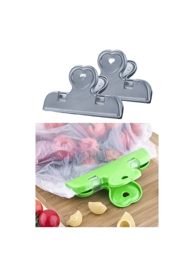 Pratik Poşet Klipsi 2li Set Plastik Beyaz Diğer