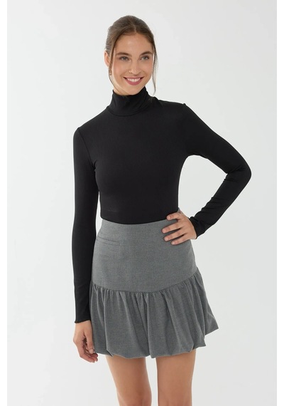 Hiccup Basic Yüksek Yaka Örme Body Siyah