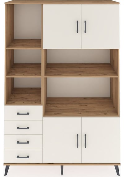 Hyperion Dolap 8 Raflı 4 Çekmeceli 4 Kapaklı 132x44x195 Çam-a... Çam Hyperion Dolap 8 Raflı 4 Çekmeceli 4 Kapaklı 132x44x195 Çam-a... Çam