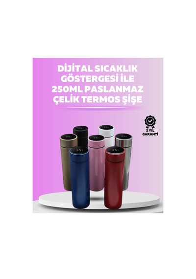 Ceylan Adam Led Sıcaklık Ölçerli 250 Ml Yalıtımlı Termos Şişe Çok Renkli