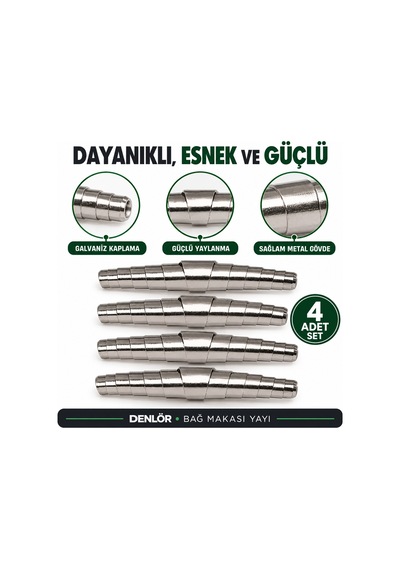 Denlör Galvaniz Kaplı Bağ Makası Yedek Yayı 4 Adet