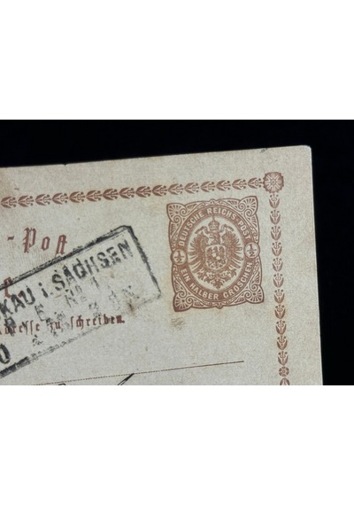 Deutsche Reichspost Antiye 1875 Yılı Alman Reich Döneminden 1/2 Ein Halber Groschen Kendinden Pullu Post Kartı Postadan Geçmiş