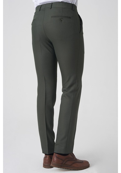 White Stone Alcobaça P1026 Slim Fit Kumaş Pantolon Yeşil Yeşil