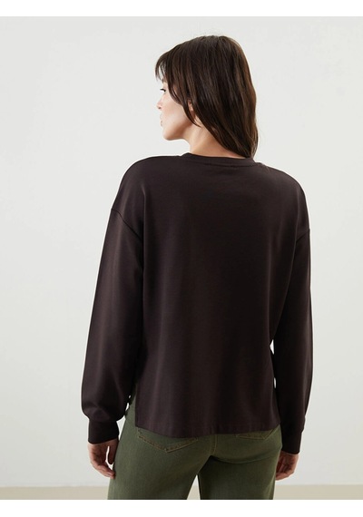 LC Waikiki Lcw Vision Kahverengi Bisiklet Yaka Nakışlı Oversize Kadın Sweatshirt Koyu Kahverengi LC Waikiki Lcw Vision Kahverengi Bisiklet Yaka Nakışlı Oversize Kadın Sweatshirt Koyu Kahverengi