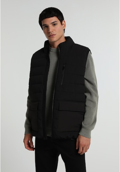 Colin's Colins Regular Fit Dik Yaka Fermuarlı Astarlı Erkek Siyah Yelek Cl1082078 Q1.v1 Blk