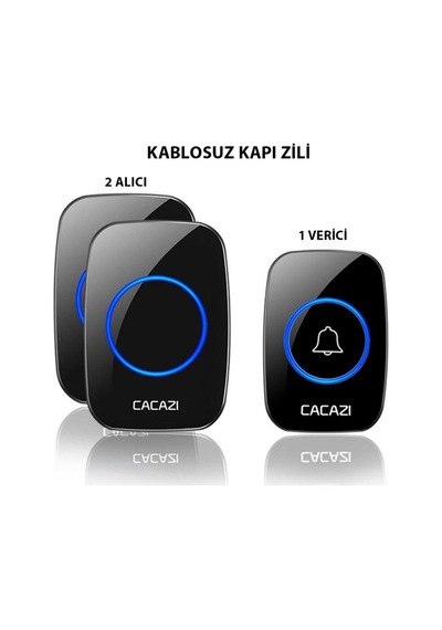2 Alıcılı Su Geçirmez Beyaz Pil Gerektirmeyen Kablosuz Led