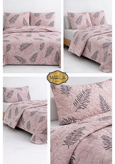 Çift Kişilik Pike Takımı Battal Boy 220x230 Cm Çok Amaçlı Yatak Örtüsü & Battaniye Pembe Siyah