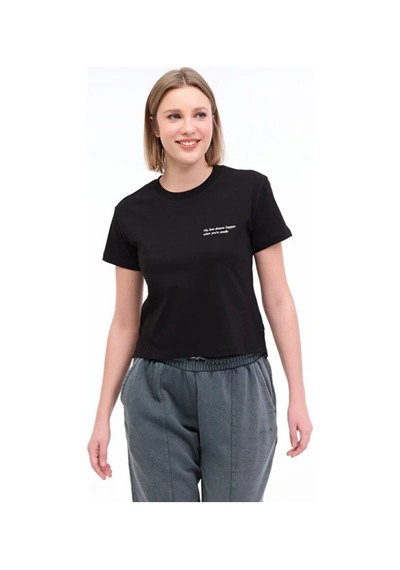 Lumberjack Wl Anna 11 5fx T-shirt Siyah Kadın Kısa Kol Tişört 101931824 SIYAH