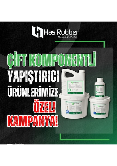 Hasrubber Kauçuk Zemin Yapıştırıcısı - Çift Komponenetli