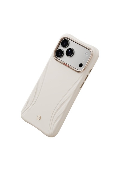 Apple Uyumlu iPhone 18 Pro Max Uyumlu Kılıf M-safe Özellikli Çizgili Logolu Udemos Freedom Serisi Kapak Beyaz