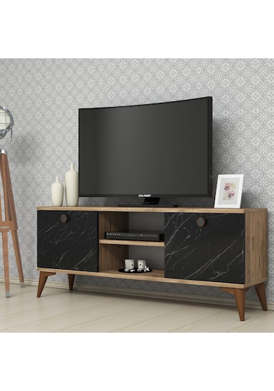 120Cm Çam Mermer Tv Sehpası