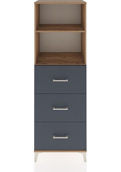 Hyperion Dolap 2 Raflı 3 Çekmeceli 60x44x182 Çam-antrasit Atlas Çam