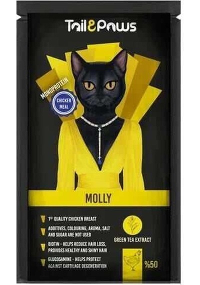 Tail Paws Molly Tavuklu Pouch Kedi Maması 80 G
