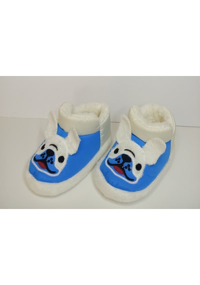 Huzurlu Adımlar Kulaklı Köpek Peluş Panduf Mavi
