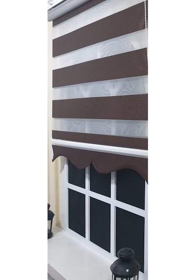 Zebra Stor Perde Kahverengi Etek Dilimli St 004 Kahverengi