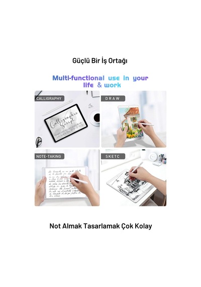 Apple Uyumlu iPad  10.2 8.Nesil Yazım Çizim için Dokunmatik Stylus Kalem