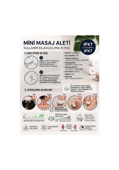 Sarjli Mini Bas Ve Vucut Masaj Aleti Su Gecirmez Silikon Baslikli Sac Derisi Masaj Fircasi Model 234123124213123 Çok Renkli