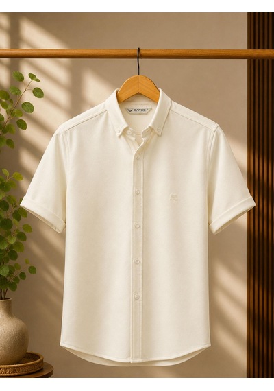 Classics Men Cafes Likralı Kısa Kol Slim Fit Erkek Gömlek - 7735 Ekru Classics Men Cafes Likralı Kısa Kol Slim Fit Erkek Gömlek - 7735 Ekru