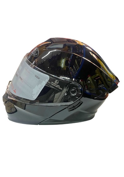 Proyou Çene Açılır Güneş Vizörlü Kask Metal Siyah