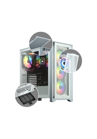 Corsair iCue 4000X CC-9011205-WW RGB Bilgisayar Kasası Beyaz