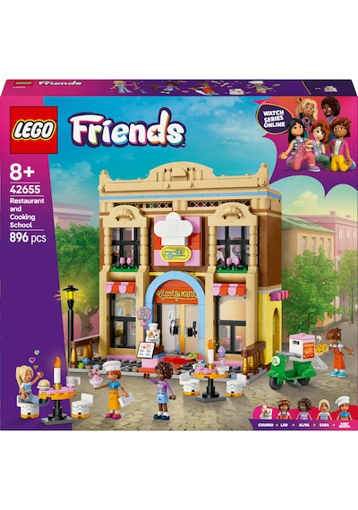 LEGO® Friends Restoran ve Aşçılık Okulu 42655 - 8 Yaş ve Üzeri Çocuklar için Mini Bebek İçeren Yaratıcı Oyuncak Yapım Seti (896 Parça)