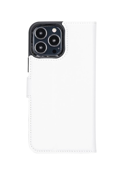 Apple İphone 13 Pro Max Uyumlu Deri Cüzdanlı Kılıf F3 Beyaz Diğer