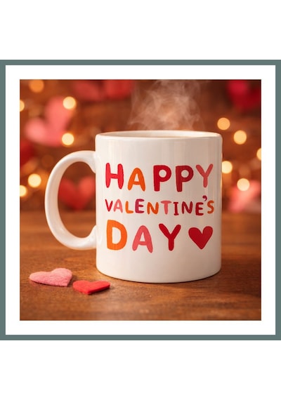Bezos Happy Valentine S Day Kupa Model 4 Sevgililer Günü Hediyesi - Aşk Temalı Porselen Kupa - Sevgiliye Özel Tasarım Ventra Diğer