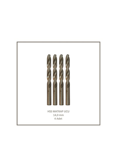 Hss Matkap Ucu 14 Mm, Metal, Ahşap, Plastik İçin 4 Adet