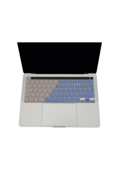 Apple Macbook Uyumlu Klavye Koruyucu Türkçe Q A2338 M1 M2 13 İnç A2251 A2289 A2141 16 İnç Uk Iso Ters L Enter Silikon Keyboard Cover Touch Bar Mavi Pembe