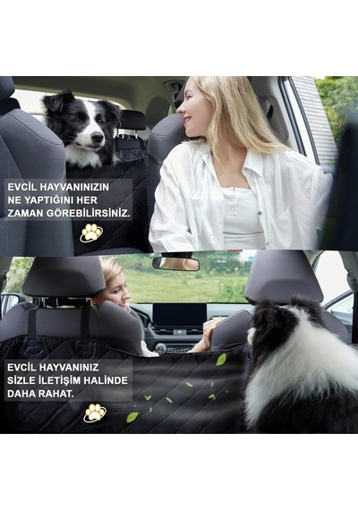 Evcil Hayvan İçin Araba Koltuk Kılıfı, Oto Köpek Koltuk Örtüsü, Su Geçirmez Hamak 600d Ağır Hizmet Tipi Çizilmeye Dayanıklı Kaymaz Bagaj Köpek Örtüsü Araba Pickup Ve Suv Lar İçin- Siyah